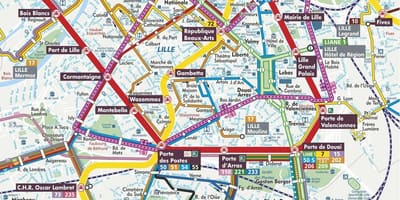 街道地图的法国里尔