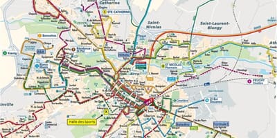 Lille的公共运输地图